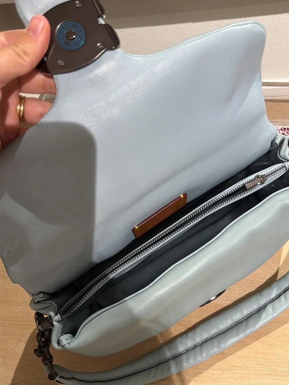Coach Soft Curve Shoulder Bag in Powder Blue